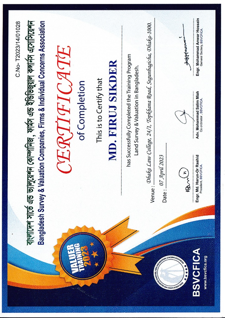 Valuer Training Certificate