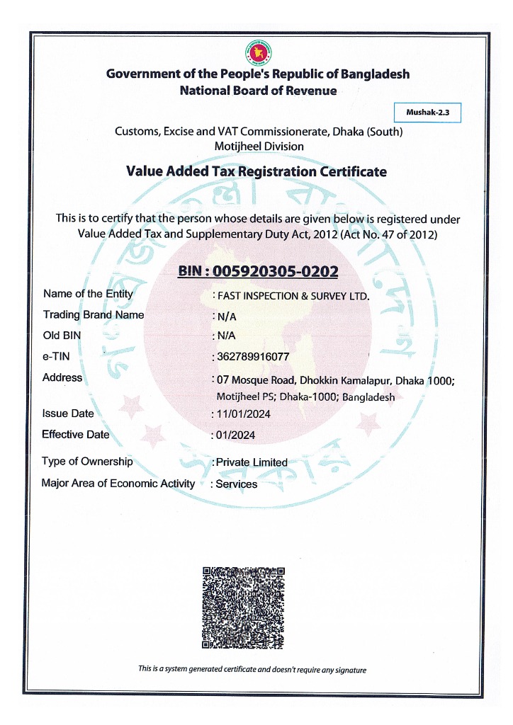 Value Added Tax Registration Certificate